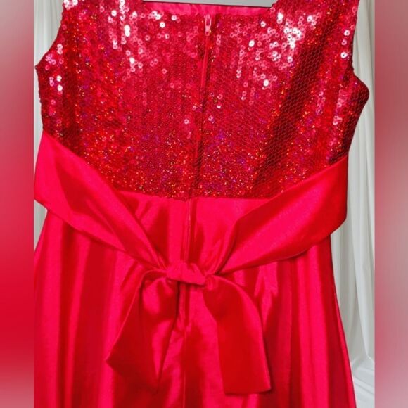 Rare Editions Vibrant Red Special Occasion Girls Holiday Dress Size 12 NWT - Picture 6 of 9